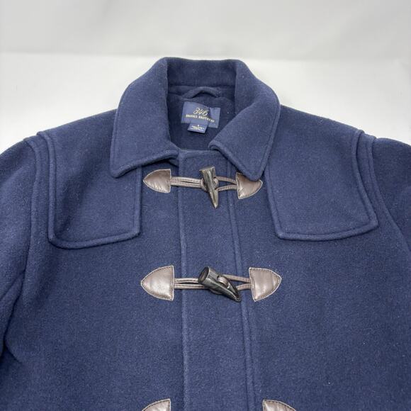 Brooks Brothers‎ Navy Blue 100% Wool Mens Small Duffle Overcoat Jacket - Picture 1 of 6